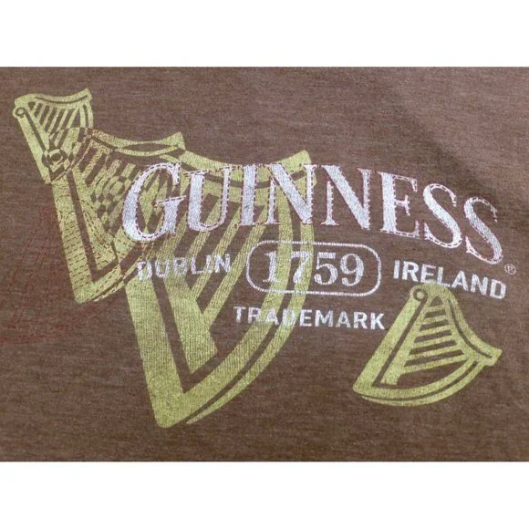Guinness 1759 Dublin Ireland Official Merchandise XL Brown T-Shirt - Picture 2 of 8